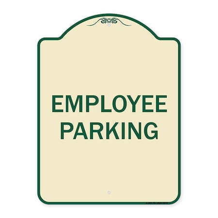 Signmission Designer Series Sign-Employee Parking, Tan & Green Heavy-Gauge Aluminum, 24" x 18", TG-1824-9978 A-DES-TG-1824-9978